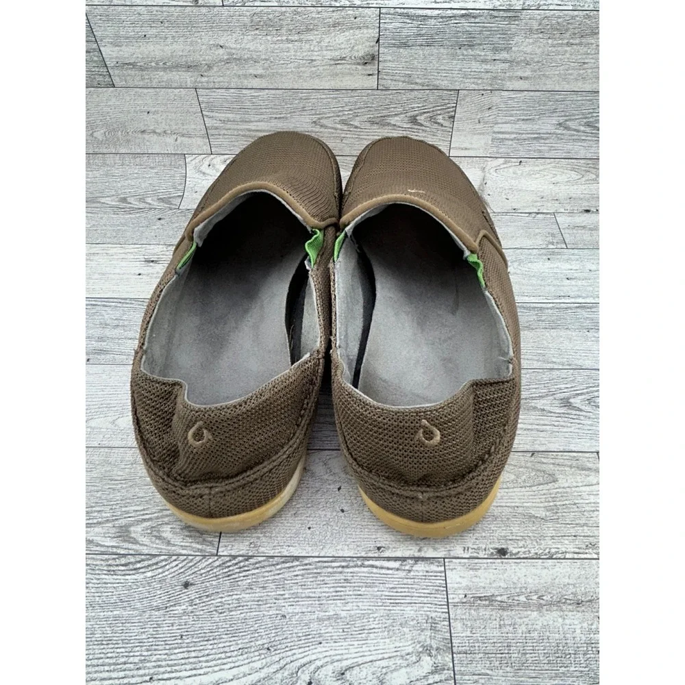 OluKai Nohea Mesh Men Slip On Loafers Brown Mesh Shoes 10188-4040 Size 11
